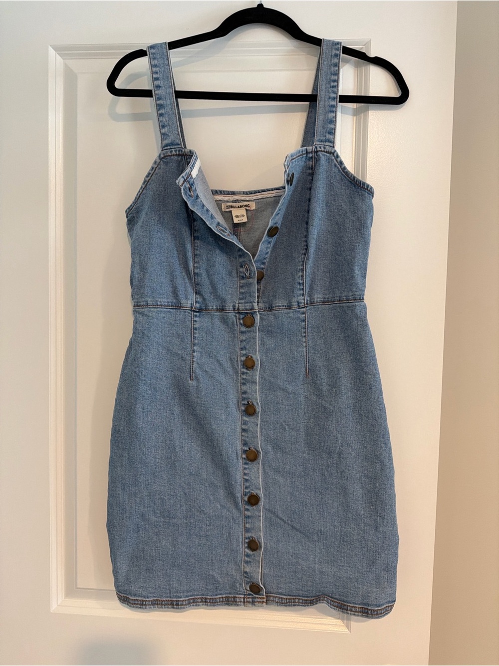 Billabong Light Blue Denim Button-Front Mini Dress